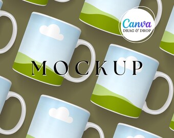 White Mug Mockup Blank Mug Mockup Canva Drag And Drop Coffee Mug Mockup Template Party Favor Editable Styled Mug Mockup 11 oz Mock Up Olive