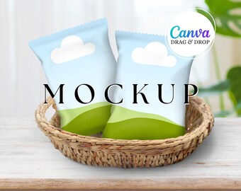 Chip Bag Mockup Blank Chip Bag Wrapper Mockup Canva Drag And Drop Mockup Template Party Favor Editable Chip Bag Mockup Chip Packet Crisp Bag