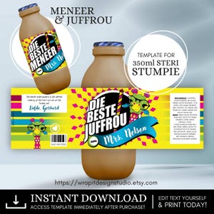 BEWERKBARE stickersjabloon leraar waardering voor gearomatiseerde melk | Afdrukbare bedankkaart | Canvassjabloon | Dankie Juffrou en Meneer