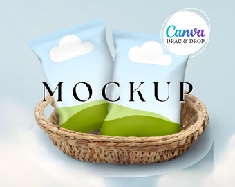 Chip Bag Mockup Blank Chip Bag Wrapper Mockup Canva Drag And Drop Mockup Template Party Favor Editable Birthday Mockup Blue Boy Baby Shower