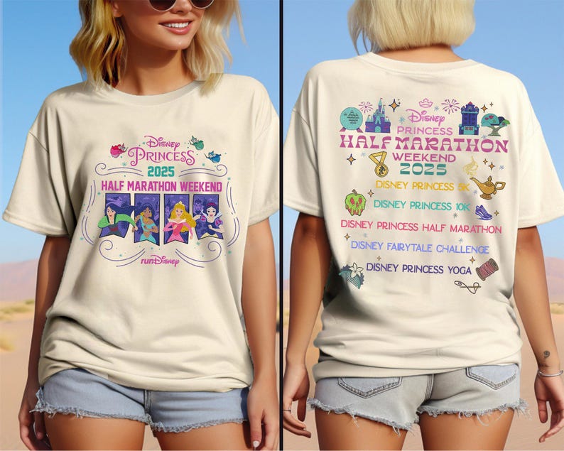 Disney Princess Rundisney Halfmarathon Weekend 2025 Shirt, Walt Disney