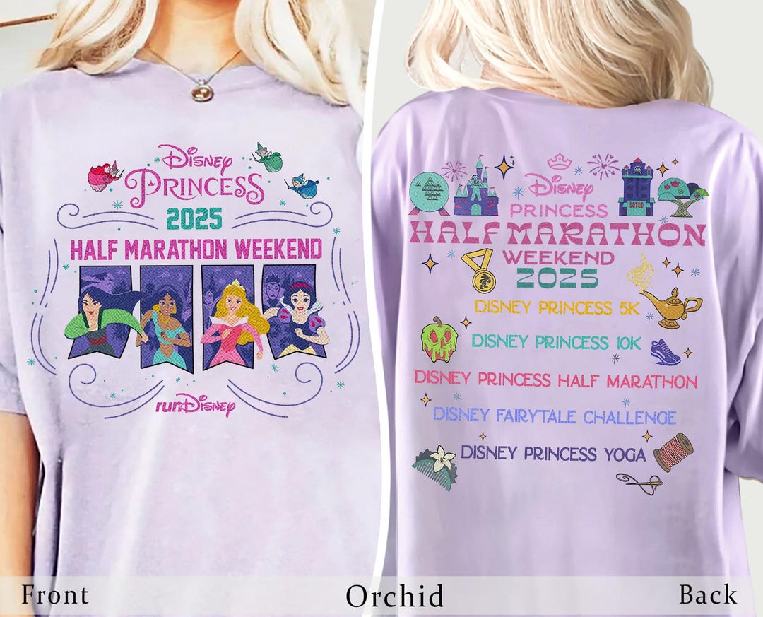 Disney Princess Rundisney Halfmarathon Weekend 2025 Shirt, Walt Disney