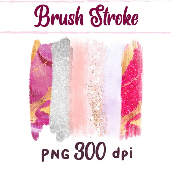 Rosegold Paint Brush PNG Brush Stroke PNG 300dpi Clip art Brush Stroke Boutique  Valentine Brush Stroke PNG Glitter Brush Stroke