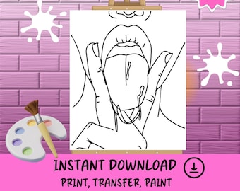 Couple's Paint Party Printable, Adult Sip and Paint (Digital Download)