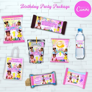 Gracie&#39;s Corner Birthday Party Favors: Digital Templates (Digital Download)