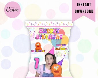 Ms Rachel Birthday Chip Bag: Party Decor (Instant Download)