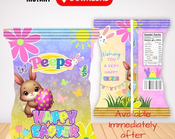 Peeps Easter Chip Bag, INSTANT DOWNLOAD