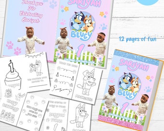 Birthday Coloring Book, Birthday Activity Sheet, Editable Coloring Book, Party favor