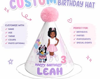Chapeau d'anniversaire personnalisé, Chapeau de fête avec photo personnalisée, Chapeau d'anniversaire pour enfant, Chapeau de fête avec nom et âge, Premier anniversaire