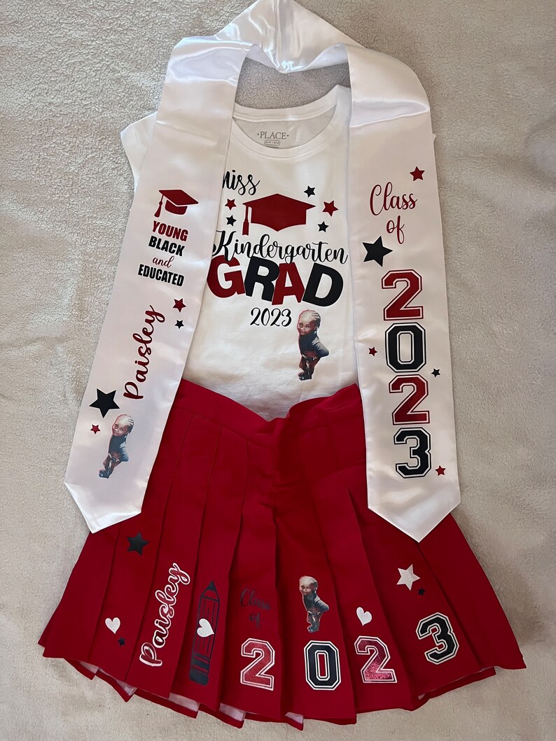 Conjunto de falda de graduación, traje de graduación, clase de 2024, conjunto de graduación imagen 2