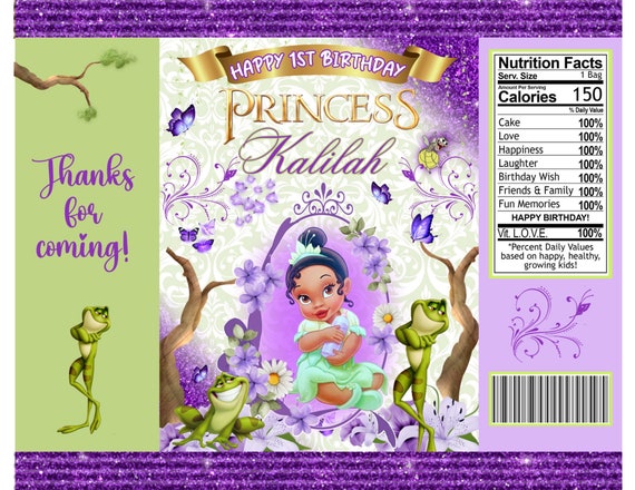 Baby Tiana Party package, Baby Tiana Birthday Printables, Editable Template, digital file only