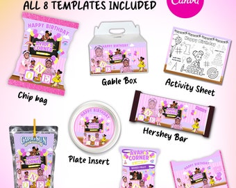 Gracie&#39;s Corner Birthday Party Favors: 8 Templates (Digital Download)