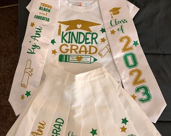 Conjunto de falda de graduación, traje de graduación, clase de 2024, conjunto de graduación