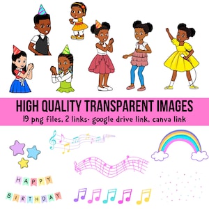 Gracie Corner クリップアートバンドル | 誕生日PNG画像 | 透明PNGデジタルダウンロード