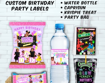 Custom Birthday Party, Custom Party Favors, Party Bundle Set, Custom Birthday Labels