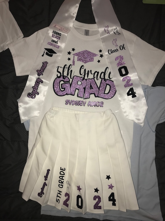 Custom 8th Grade Graduation Outfit: Skirt, Shirt & Stole - Etsy