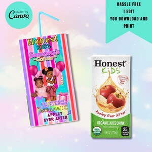 Gracie&#39;s Corner Birthday Juice Label: Personalized Honest Juice Pouch (Digital)