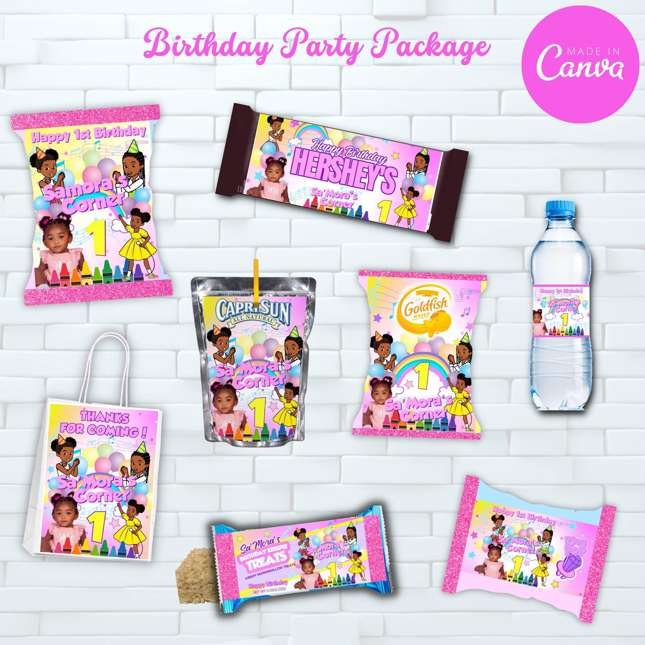 Gracie's Corner Birthday Party Favors: Digital Templates (Digital Download)
