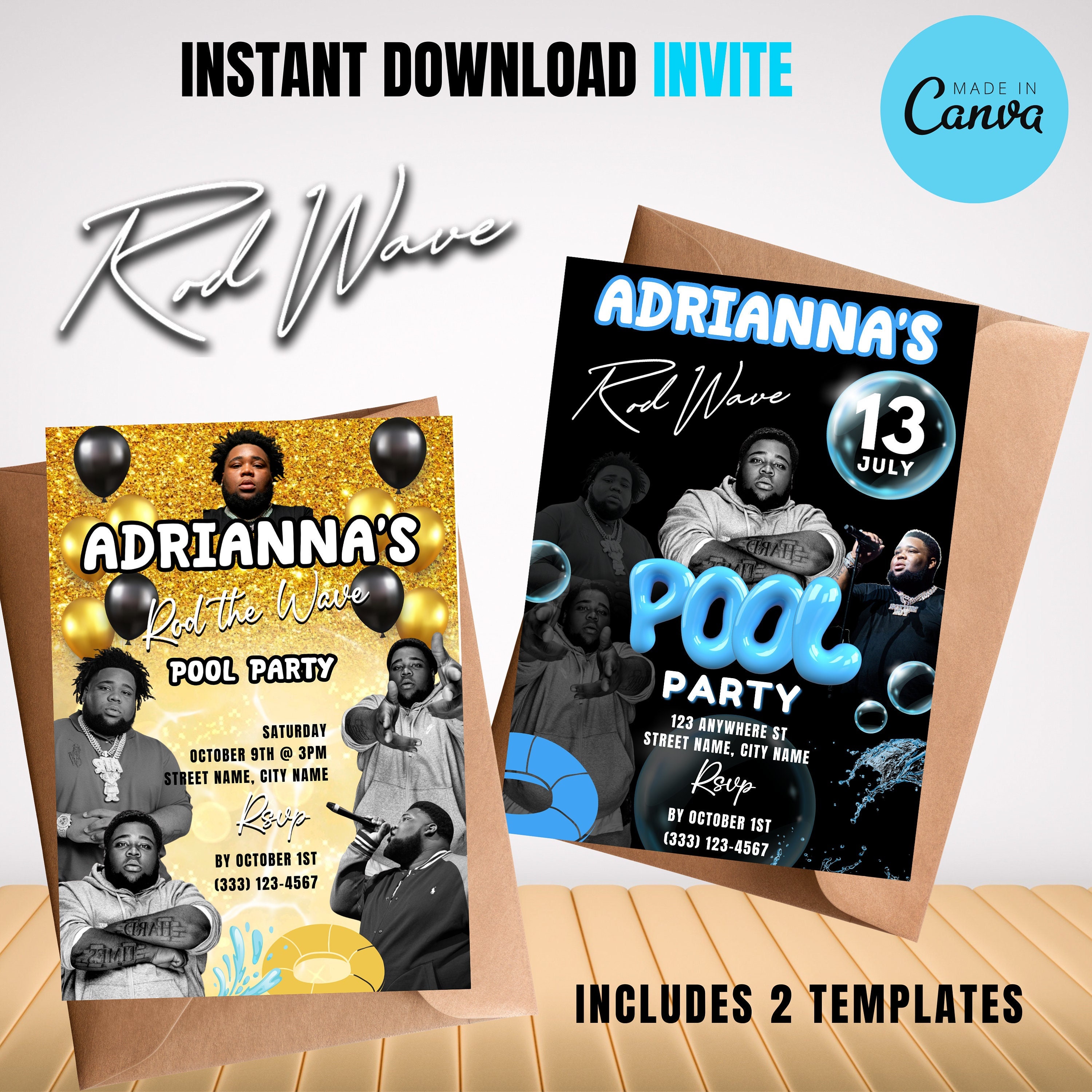 Rod Wave Birthday Party Invitation - Etsy, image size:3000x3000