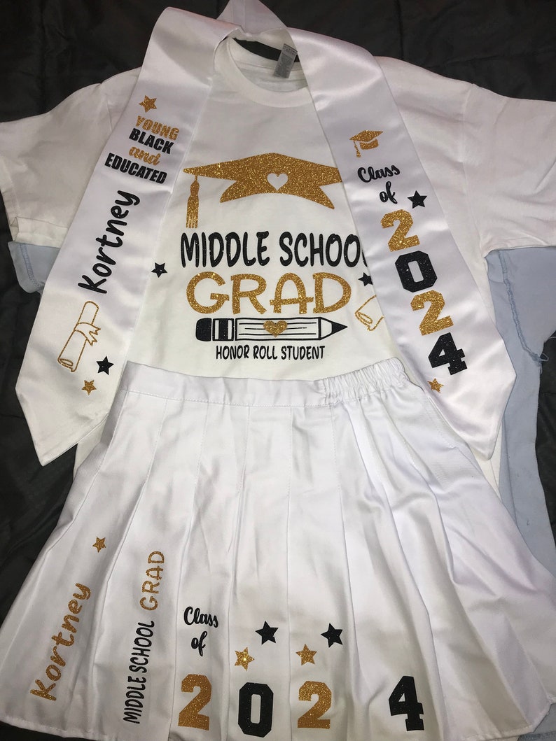 Graduation Skirt Set, Graduation Outfit, Class of 2024, Grad Set image 3