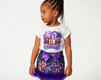 Custom Kpop Birthday Skirt Set, Demon Hunters Theme, Personalized Outfit