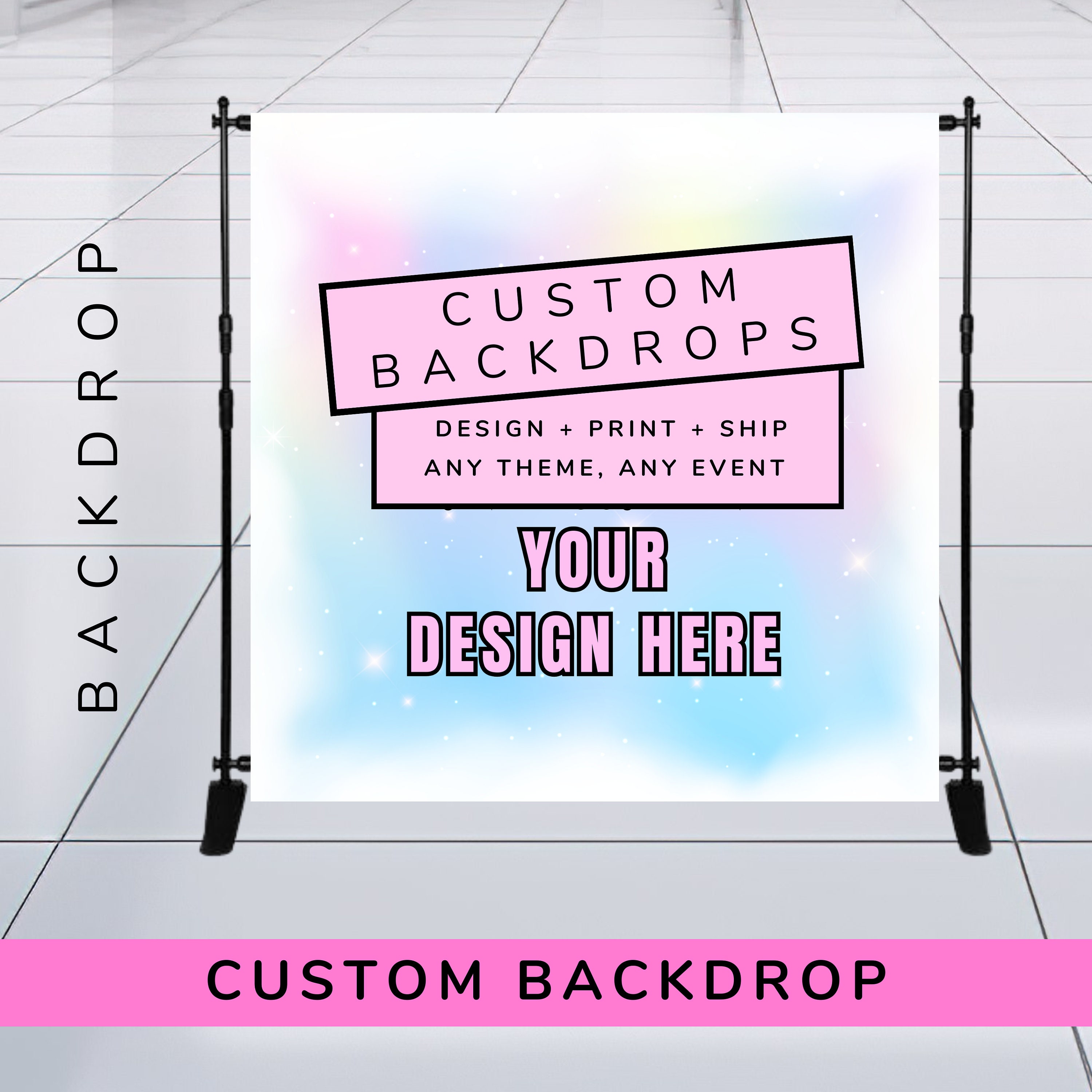 Custom Backdrop Designers Custom Backdrop Design for Birthday or Graduation, Personalized Photo ...