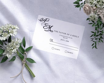 Elegante Moderne Antwortkarte | Schlichte Moderne Hochzeitsantwortkarte | Süße Hochzeit Antwortkarte | Moderne Antwortkarte | Minimalistische Hochzeit Insert| A11