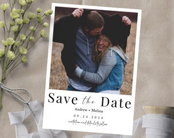 Polaroid Save the Date Template | Save the Date Photo Invite | Cute Save the Date Cards | Fun Save the Date | Downloadable Invitation | A1