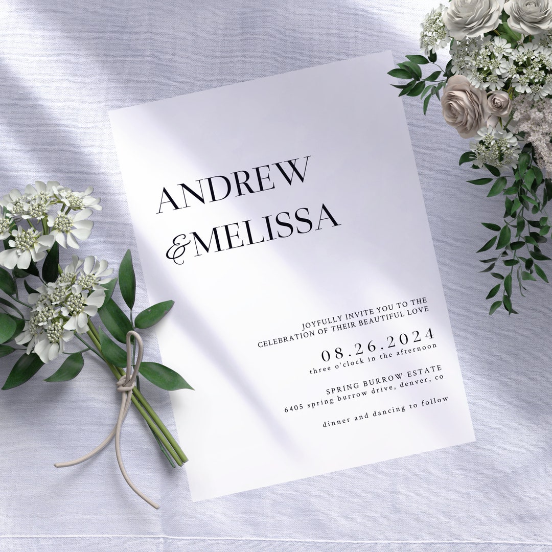 Invait Simple Logo Simple Wedding Invitation | Minimalist Wedding Invitation | Modern ...