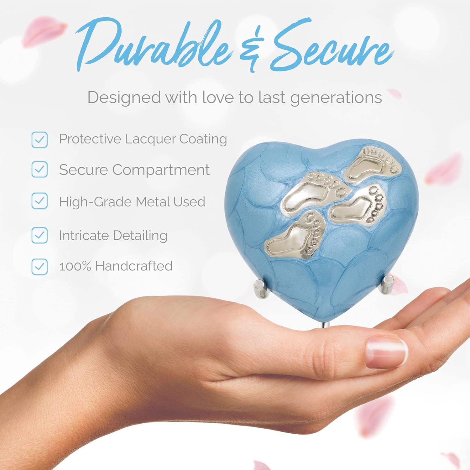 Small Heart Urn for Baby Ashes Blue Heart Cremation Urn for Etsy