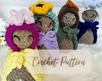 Four Seasons Peg Dolls PDF crochet pattern | Peg Dolls with Hood and Cape PDF crochet pattern | Seasonal dolls crochet pattern  | Peg Dolls