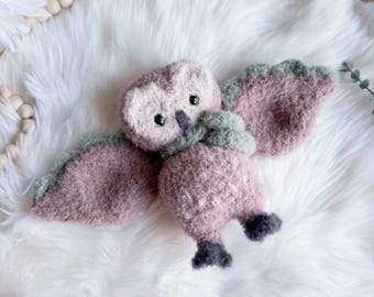 Crochet Owl Stuffed Animal: Handmade Fuzzy Bird Toy with Scarf
