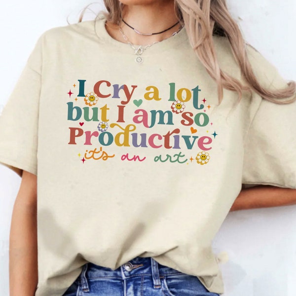 I Cry A Lot But I Am So Productive TS png, TS Song Lyrics png, Funny Mothers Day Gift, I Cry A Lot Sweater TTPD, Cute Daisy Flower Mom png