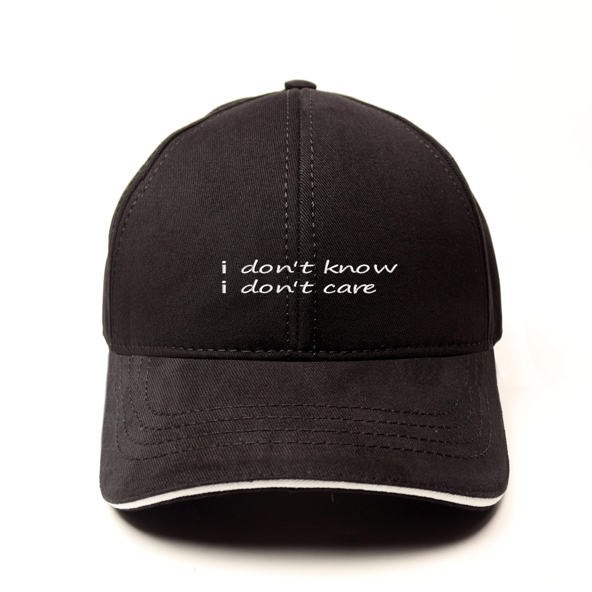 “I Don’t Care” Black Baseball Cap dont care - corduroy hat – dogecore main image 3