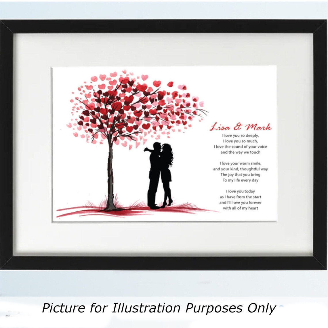 Personalised I Love You Couples Poem Valentines Gift for Loved - Etsy UK