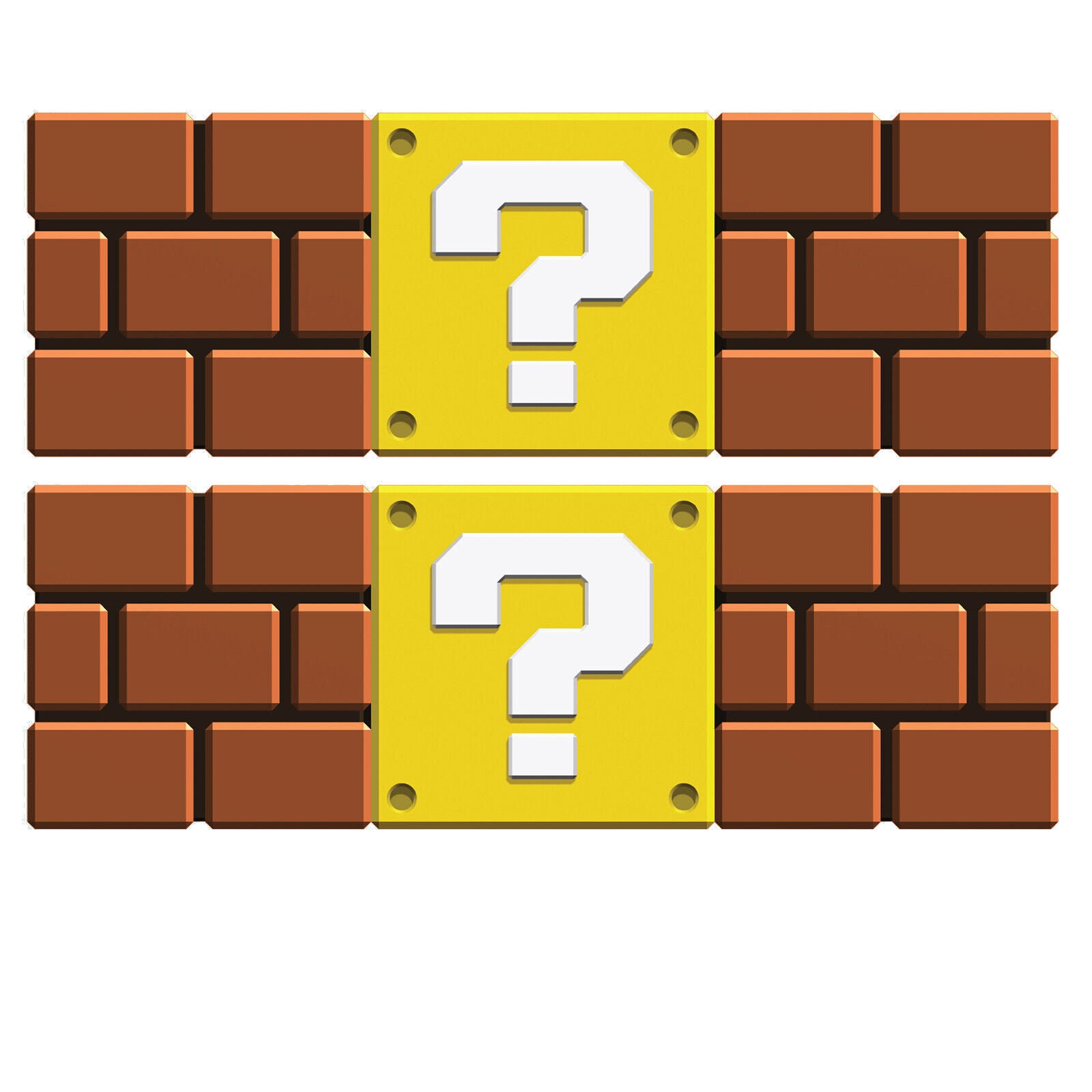 Bricks and Question Marks From Mario Kart Super Mario Wall Decal