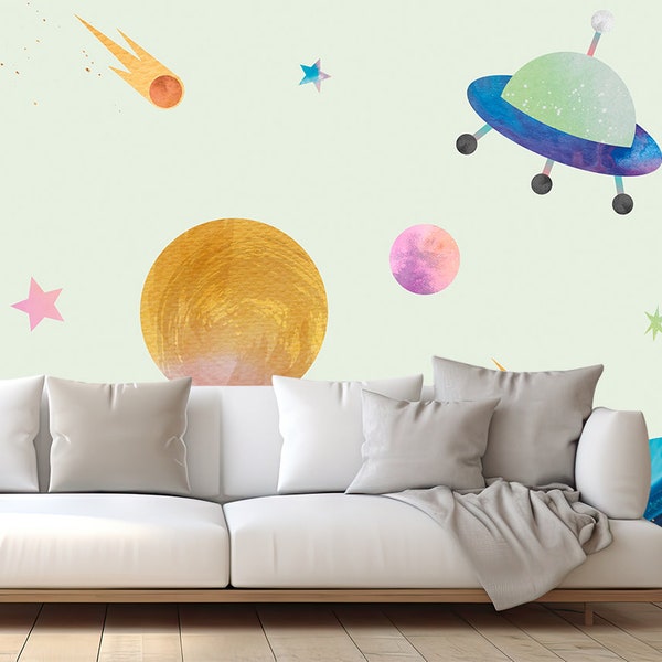 Galaxy Wall Mural Etsy UK