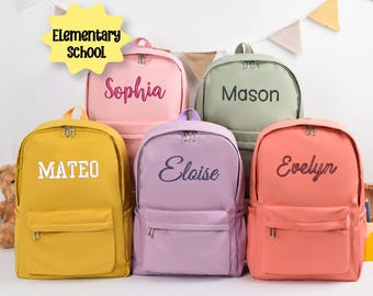 Personalized Embroidery Kids Backpack, Custom Primary school Kids School Bag,Monogram Backpacks for Girls Boys,Birthday Gifts,Back to School