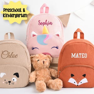 Personalized Embroidery Kids Backpack, Custom Kids School Bag,Cute Animal Monogram Backpacks for Girls Boys,Birthday Gifts,Back to School