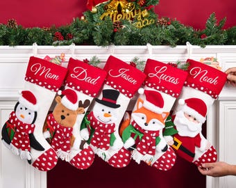 2026 Embroidered Christmas Stocking, Knitted Family Stocking, Personalized Xmas Stocking with Name,Holiday Stockings,Christmas Family Gifts