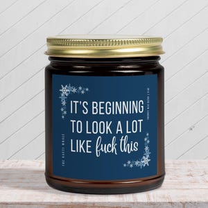 Kerstkaars | Grappige kerstkaars | Sarcastisch kerstcitaat | F Dit | Kerstdecoratie | Grappig kerstcadeau collega | 9oz-grootte: