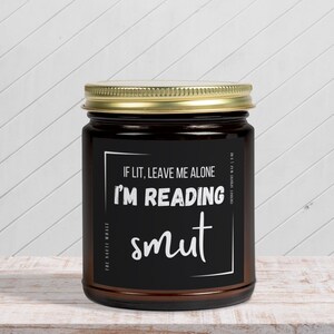 Reading Smut Candle, Romantic Book Candle, Book Club Candle, Librarian Candle, Funny Book Lover Candle, Sarcastic Book Gift