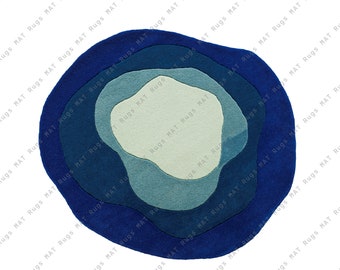 Blue / Grey Modern Hand Tufted Area Rug Made Up Of 100% Woolen Rug For Living Room Bedroom  Dining Room KidsRoom Carpet Everywhere