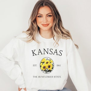 Sunflower State Sweatshirt & Hoodie - Blumenmuster, gemütlich und lässig - perfektes Geschenk für Kansas Natives