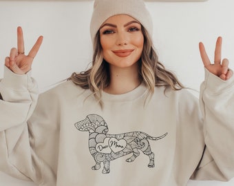 Doxie Mama Sweatshirt & Hoodie - Joli graphisme de teckel, vêtements confortables pour amoureux des chiens, cadeau parfait pour les parents d'animaux de compagnie