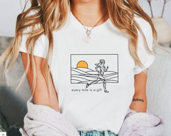 Every Mile Is A Gift Shirt, Minimalistic Sunrise Runner Tee, Daily Jogging Motivation Top, Perfect Gift for Runners