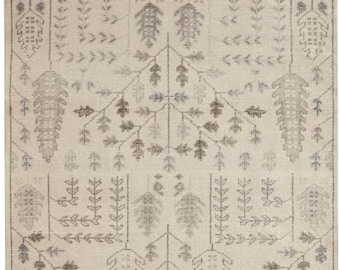 9x12 Hand Knotted Persian Rug I Beige and Brown Knotted Rug I Bed Room Rug I Living Area Rug I Custom Size 9x13 10x13 10x15 ft. I