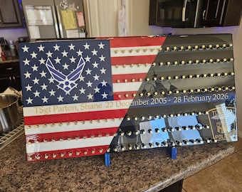Dual Flag Epoxy Challenge Coin Boards with Casings