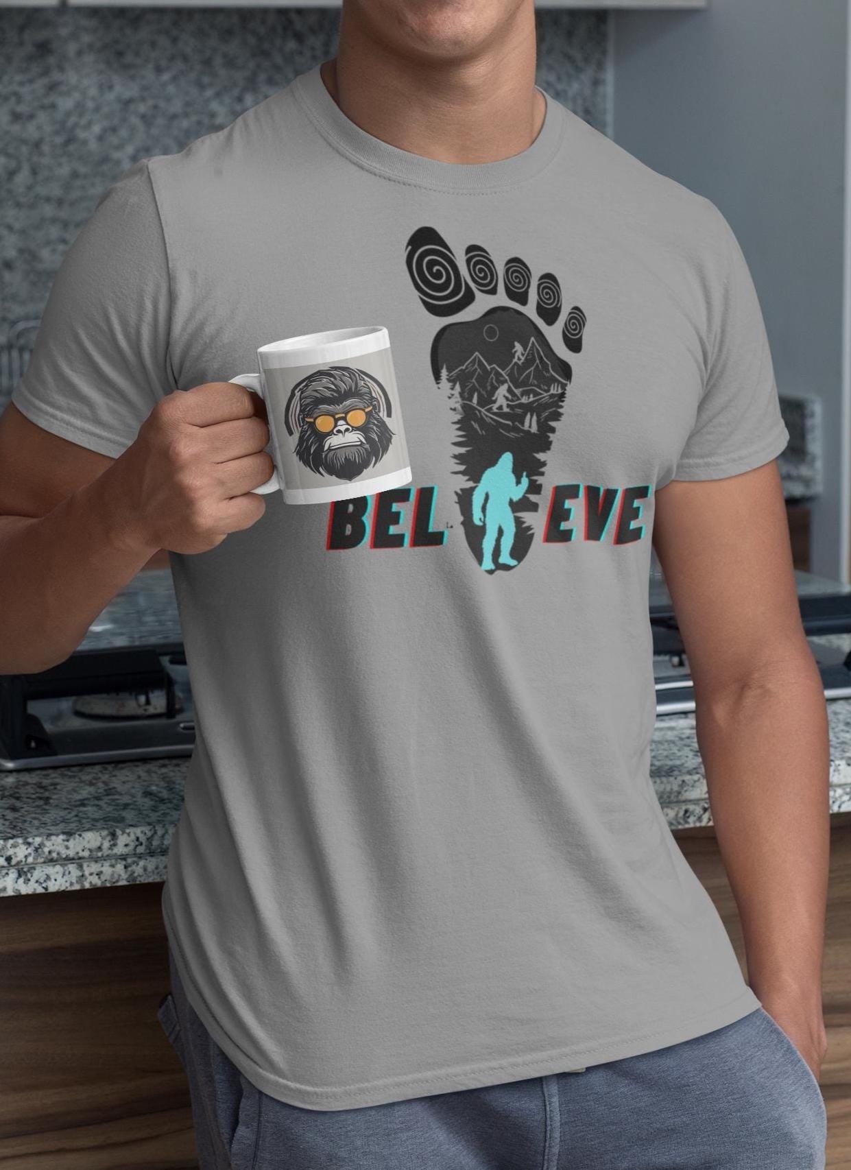 Sasquatch Footprint T-Shirt, Bigfoot Shirt for Men & Women
