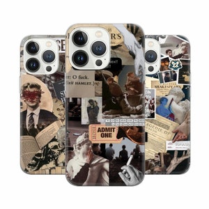 Funda para teléfono con diseño de tablero de estado de ánimo y estética literaria para iPhone 15, 14, 13, 12, Samsung S23, S22, A74, A54, A14, Pixel 8 Pro 7A